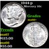 Image 1 : 1944-p Mercury Dime 10c Grades GEM++ Unc