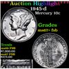 Image 1 : ***Auction Highlight*** 1945-d Mercury Dime 10c Graded GEM++ FSB BY USCG (fc)