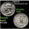 Image 1 : 1962-d Washington Quarter 25c Grades Choice Unc