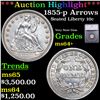 Image 1 : ***Auction Highlight*** 1855-p Arrows Seated Liberty Dime 10c Graded ms64+ BY SEGS (fc)