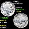 Image 1 : 1938-d Buffalo Nickel 5c Grades Choice+ Unc