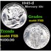 Image 1 : 1945-d Mercury Dime 10c Grades GEM+ FSB
