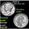 Image 1 : 1945-p Mercury Dime 10c Grades GEM+ Unc