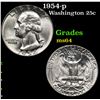 Image 1 : 1954-p Washington Quarter 25c Grades Choice Unc