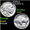 Image 1 : 1936-p Buffalo Nickel 5c Grades Choice Unc
