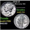 Image 1 : 1941-d Mercury Dime 10c Grades GEM FSB