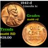 Image 1 : 1942-d Lincoln Cent 1c Grades GEM+ Unc RD