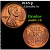 Image 1 : 1948-p Lincoln Cent 1c Grades Gem+ Unc RB
