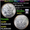 Image 1 : ***Auction Highlight*** 1878-p 7/8tf Morgan Dollar Near TOP POP! Vam-37 7/4TF $1 Graded ms65+ By SEG