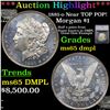 Image 1 : ***Auction Highlight*** 1881-o Morgan Dollar NEar TOP POP! $1 Graded ms65 dmpl By SEGS