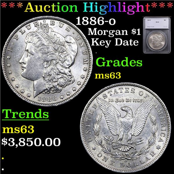 ***Auction Highlight*** 1886-o Morgan Dollar $1 Graded ms63 By SEGS (fc)