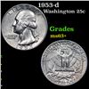 Image 1 : 1953-d Washington Quarter 25c Grades Select+ Unc