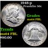 Image 1 : 1948-p Franklin Half Dollar 50c Grades Choice Unc FBL