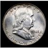 Image 2 : 1948-p Franklin Half Dollar 50c Grades Choice Unc FBL
