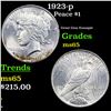 Image 1 : 1923-p Peace Dollar $1 Grades GEM Unc
