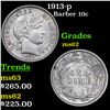 Image 1 : 1913-p Barber Dime 10c Grades Select Unc