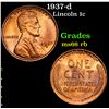 Image 1 : 1937-d Lincoln Cent 1c Grades GEM+ Unc RB