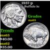 Image 1 : 1937-p Buffalo Nickel 5c Grades Select Unc