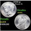 Image 1 : 1926-p Peace Dollar $1 Grades Choice Unc