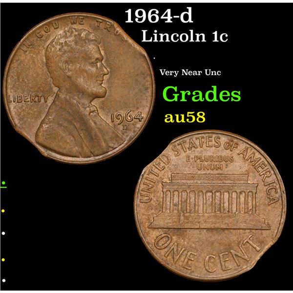 1964-d Lincoln Cent 1c Grades Choice AU/BU Slider