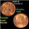 Image 1 : 1947-d Lincoln Cent 1c Grades GEM+ Unc