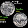 Image 1 : 1936-p Buffalo Nickel 5c Grades Select Unc