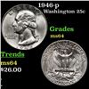 Image 1 : 1946-p Washington Quarter 25c Grades Choice Unc