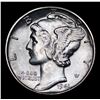 Image 2 : 1941-d Mercury Dime 10c Grades GEM+ FSB