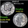 Image 1 : 1945-d Mercury Dime 10c Grades GEM+ FSB