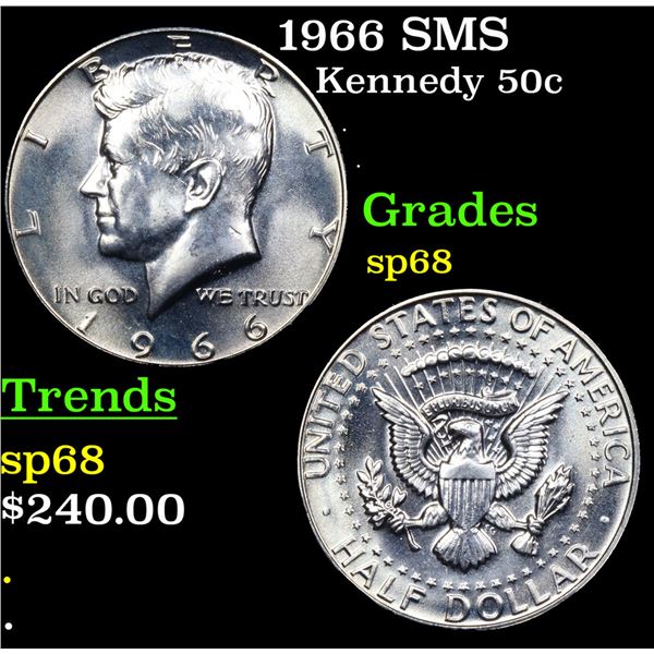 1966 SMS Kennedy Half Dollar 50c Grades sp68