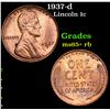 Image 1 : 1937-d Lincoln Cent 1c Grades Gem+ Unc RB