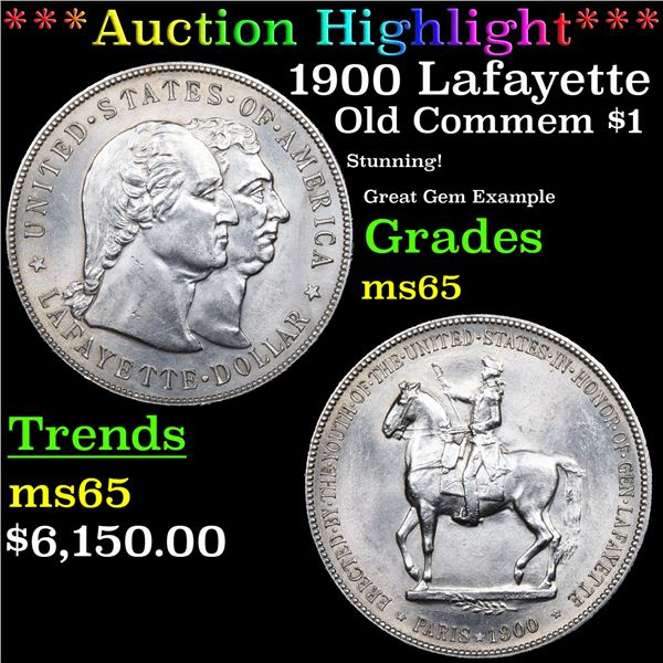 ***Auction Highlight*** 1900 Lafayette Lafayette Dollar $1 Graded ms65 BY SEGS (fc)