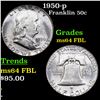 Image 1 : 1950-p Franklin Half Dollar 50c Grades Choice Unc FBL