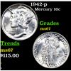 Image 1 : 1942-p Mercury Dime 10c Grades GEM++ Unc
