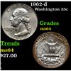 Image 1 : 1962-d Washington Quarter 25c Grades Choice Unc