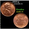 Image 1 : 1953-p Lincoln Cent 1c Grades GEM+ Unc RB