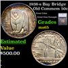 Image 1 : 1936-s Bay Bridge Old Commem Half Dollar 50c Graded ms65 BY SEGS