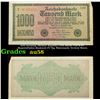 Image 1 : 1922 Germany (Weimar Republic) 1000 Marks Post-WWI Hyperinflation Banknote P# 76g, Watermark: Vertic