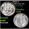 Image 1 : 1935-s Mercury Dime 10c Grades GEM+ Unc