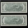 Image 3 : 2x Consecutive 1976 $2 Federal Reserve Notes (Philadelphia, PA) All CU! Grades Brilliant Uncirculate