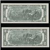Image 3 : 2x Consecutive 1976 $2 Federal Reserve Notes (Philadelphia, PA) All CU! Grades Brilliant Uncirculate