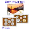 Image 1 : 2017 Mint Proof Set In Original Case! 10 Coins Inside!