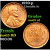 Image 1 : 1920-p Lincoln Cent 1c Grades Select Unc RD