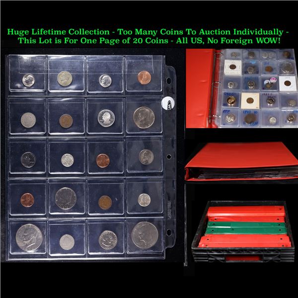 Huge Liifetime Collection - Too Many Coins To Auction Individually - This Lot is For One Page of 20 