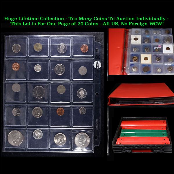 Huge Liifetime Collection - Too Many Coins To Auction Individually - This Lot is For One Page of 20 