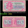 Image 1 : Military Payment Certificate (MPC) Series 521 10c Grades vf+