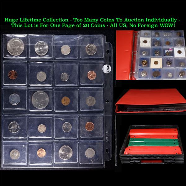 Huge Liifetime Collection - Too Many Coins To Auction Individually - This Lot is For One Page of 20 
