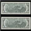 Image 3 : 2x Consecutive 1976 $2 Federal Reserve Notes (Philadelphia, PA) All CU! Grades Brilliant Uncirculate