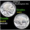 Image 1 : 1936-p Washington Quarter 25c Grades Choice Unc
