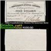 Image 1 : 1861 Confederate States $4 Interest Note Grades Select CU
